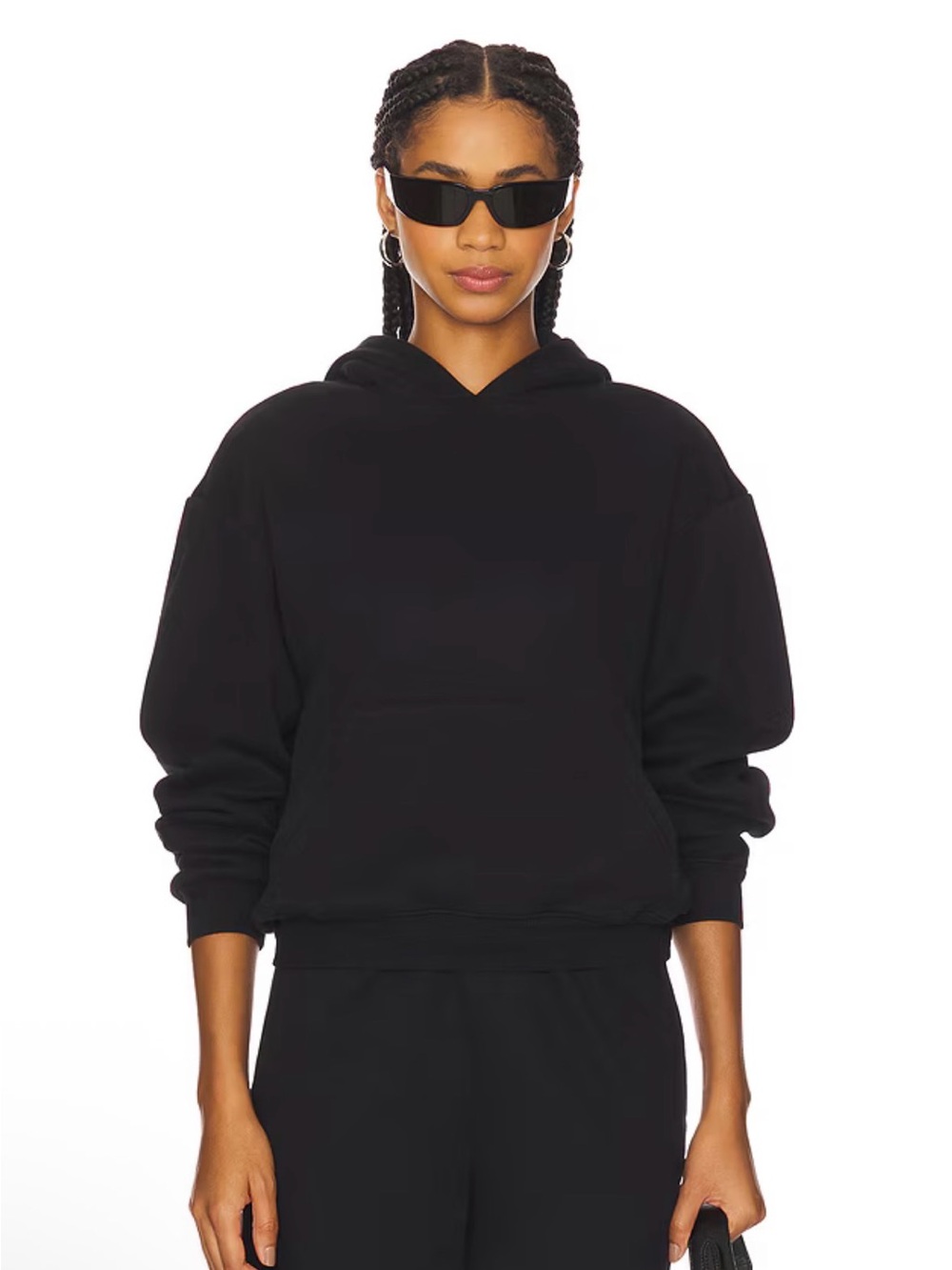 NWT SKIMS  Cotton Fleece Classic Pullover Hoodie in Onyx Lg